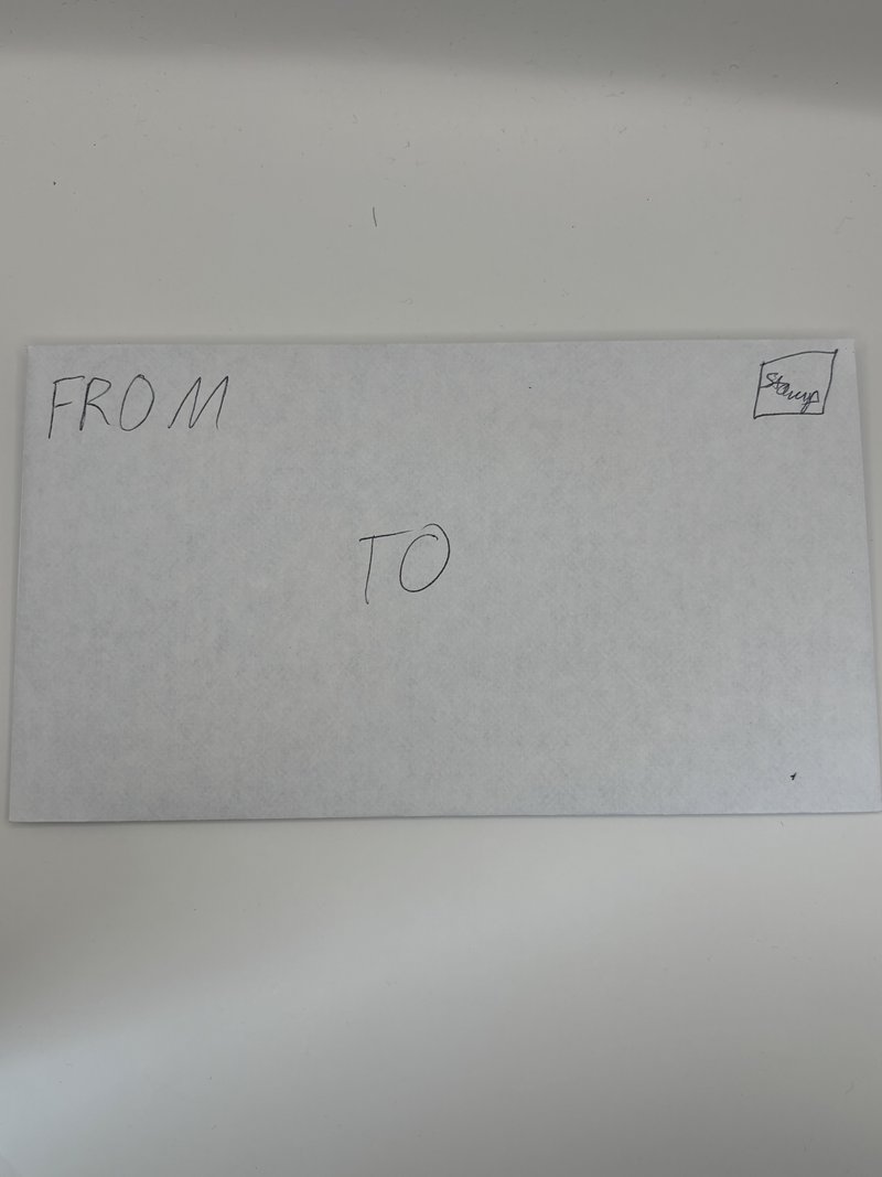 Sealed and addressed envelope ready to send